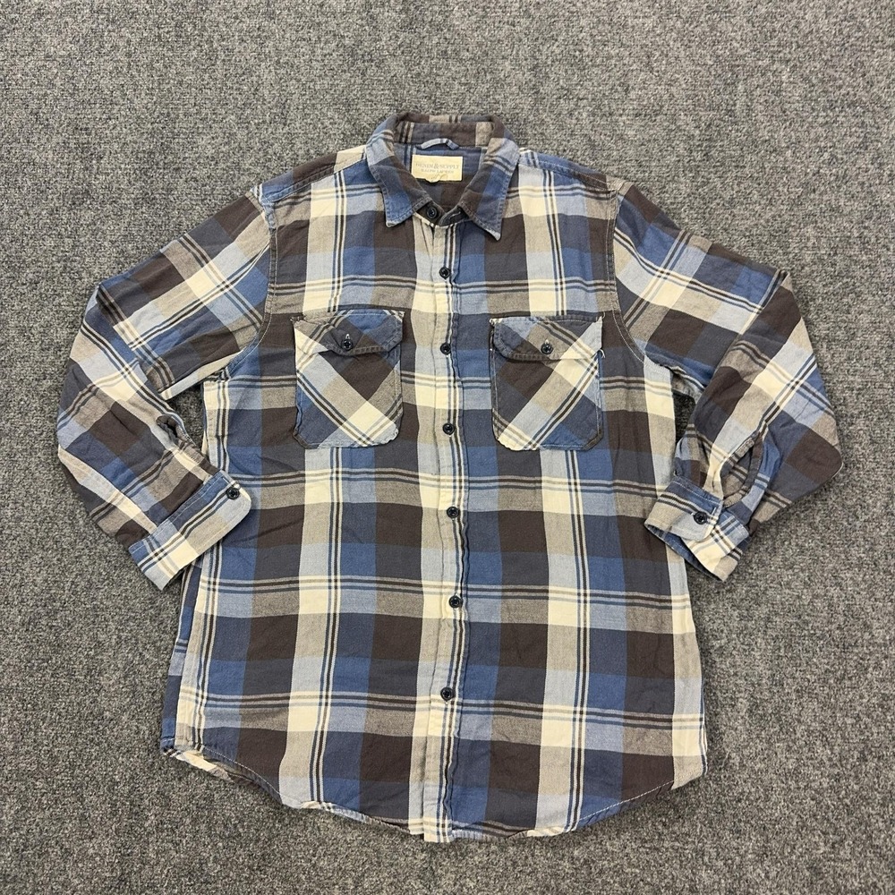 Denim & Supply Ralph Lauren Shirt Mens L Plaid Flannel Long Sleeve Button Front
